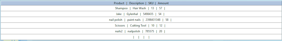 AMS Inventory List