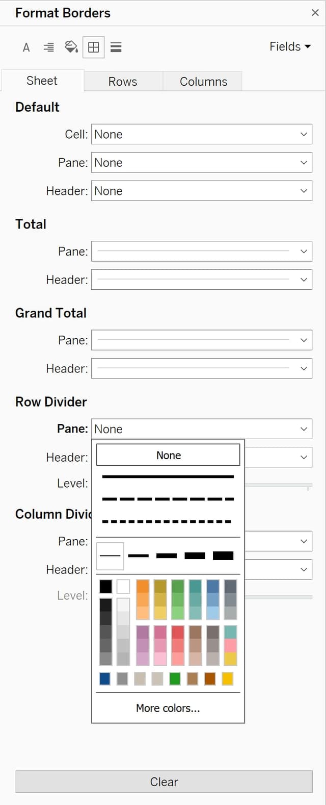 Formatting Options